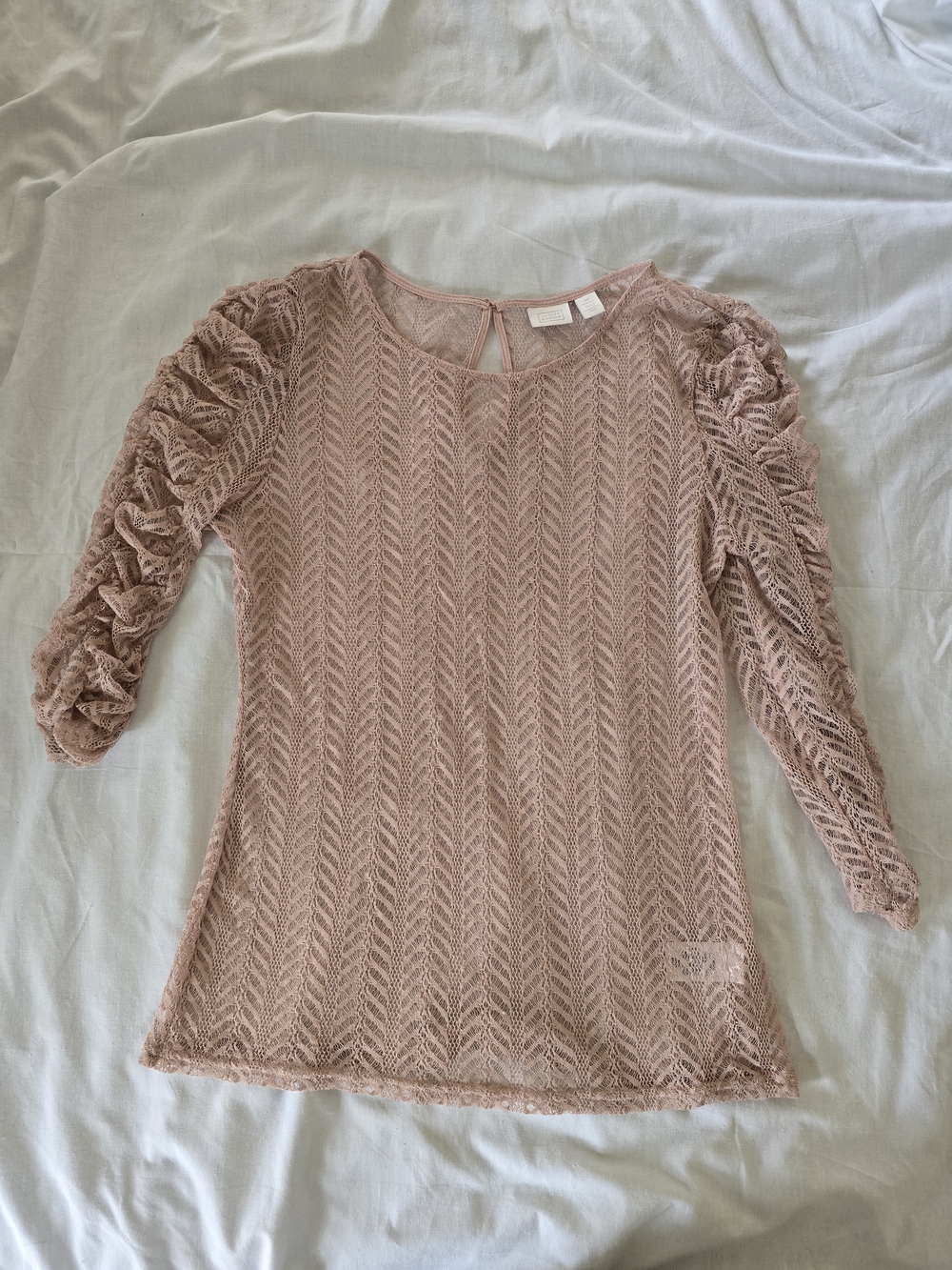 14th & Union Dusty Rose Lace Knit Top